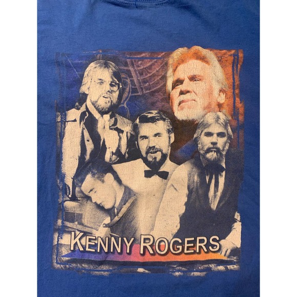 Kenny Rogers Through the Years T Shirt Blue Tee T-Shirt Large XL Country Music - Picture 2 of 10